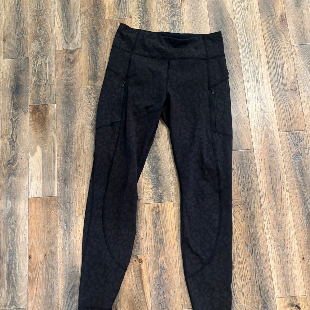 Athleta Black/Gray Camo Tights